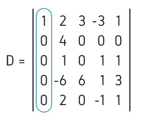 Ejercicio 1 teorema de Laplace (matriz 5x5)