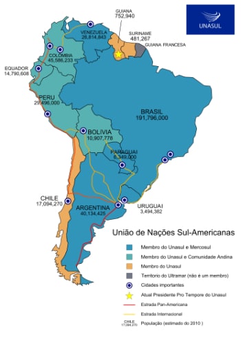 Mercosur y Unasur - mapa