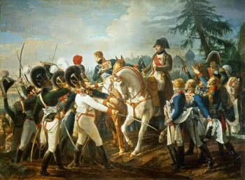 Ilustración de Debret: Napoleón y las tropas de Baviera y Württemberg