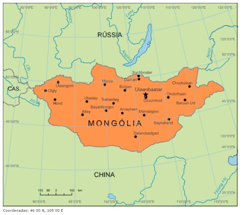 Mapa de Mongolia