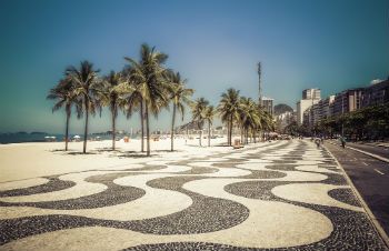 Mosaico en las aceras de Copacabana, Río de Janeiro, Brasil