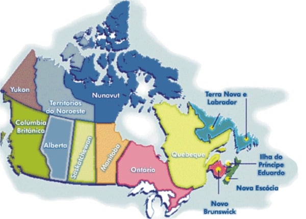 Mapa de canadá