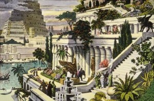 Jardines colgantes de Babilonia (pintura de Martin Heemskerck)
