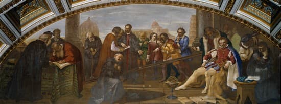 Galileo demostrando en Pisa sus experimentos sobre la caída de cuerpos