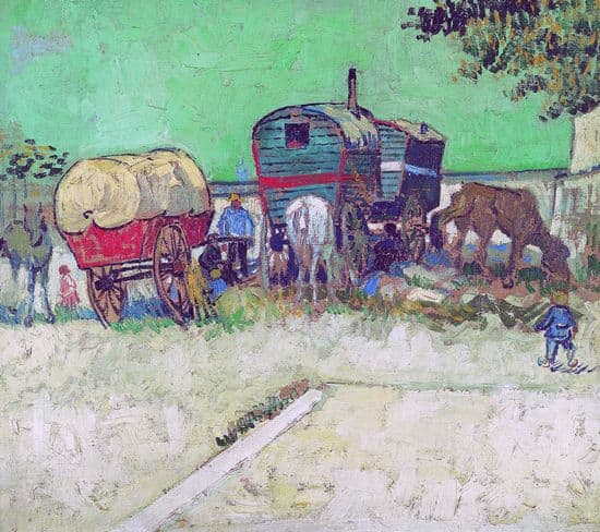 Vincent Van Gogh, los Roulottes, campamento de los bohemios