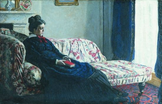 Claude Monet, meditación.  Madame Monet en el sofá