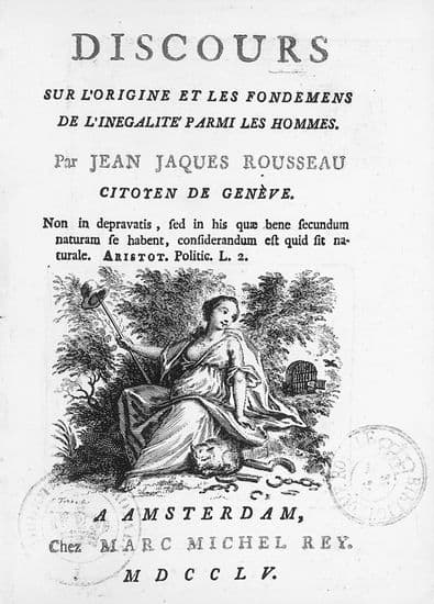 Jean-Jacques Rousseau, Discurso sobre el origen y los fundamentos de la desigualdad entre los hombres