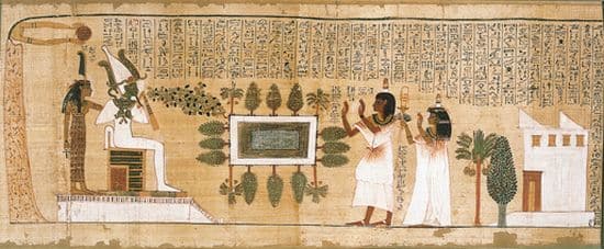 Libro de los muertos: adoración de los muertos ante Osiris