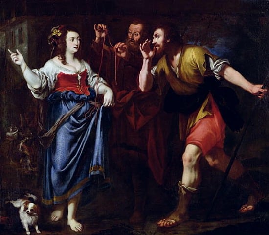 Rahab y los emisarios pintura