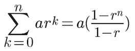 suma de series geométricas finitas: notación sigma de una fórmula