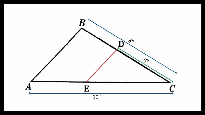 Diagrama que muestra el teorema de proporcionalidad del triángulo